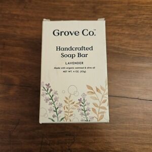 GROVE CO Handcrafted Soap Bar - Lavender w/Organic Oatmeal + Olive Oil - 4 Oz